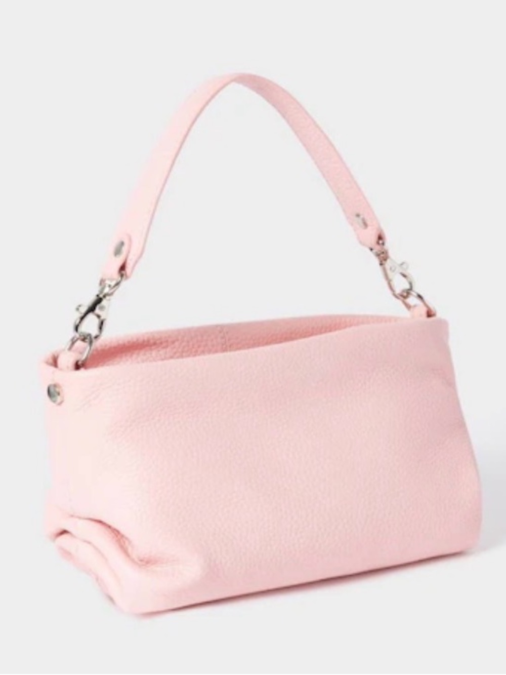 OSPREY London Pink Pebbled Leather Shoulder Shrug Bag